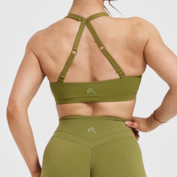 Oner Active Unified Twist Sports Bra - Olive Green - M - Picture 2 of 5